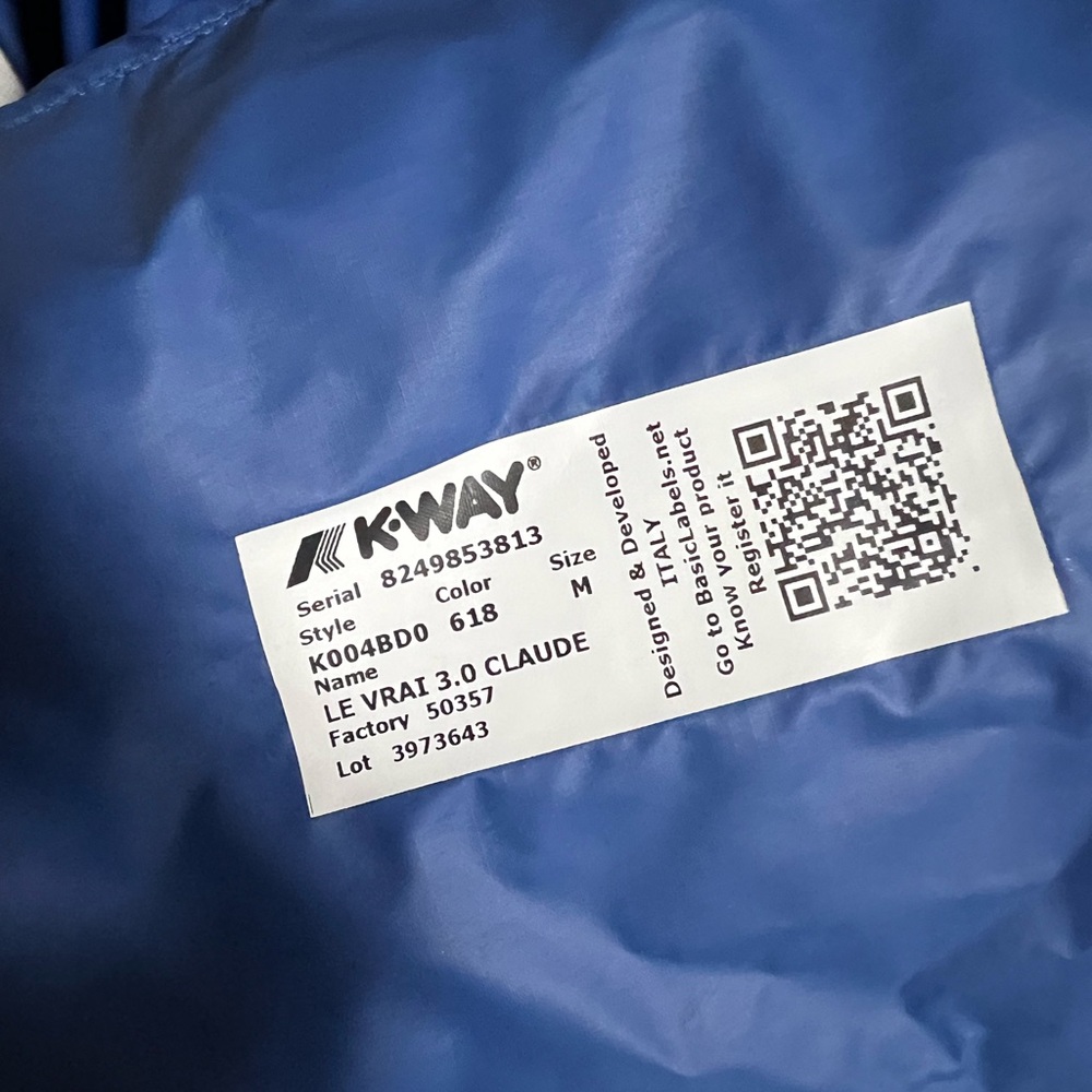 K-Way Blue Medium Jacket - Picture 4 of 4